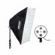 Continuous Lighting E27 Bulb x4 Holder With Softbox 50x70cm ชุดไฟสตูดิโอ Studio Lighting Set